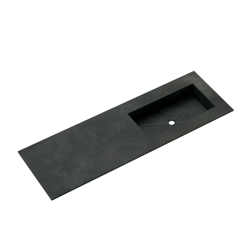 Top bagno gres Caren fascia "B" con vasca integrata sp 1,2 cm 135,5x46,5 cm
