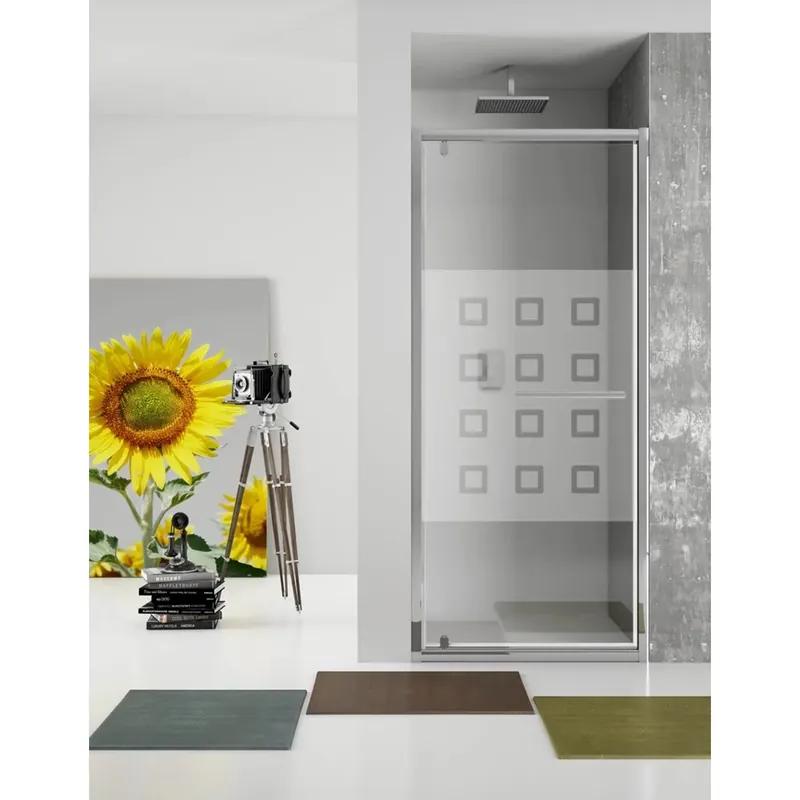 Porta battente doccia New Plus 67-71 cm serigrafato