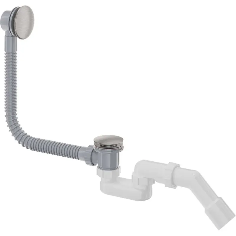 Kit di scarico per vasca da bagno click-clack acciaio spazzolato