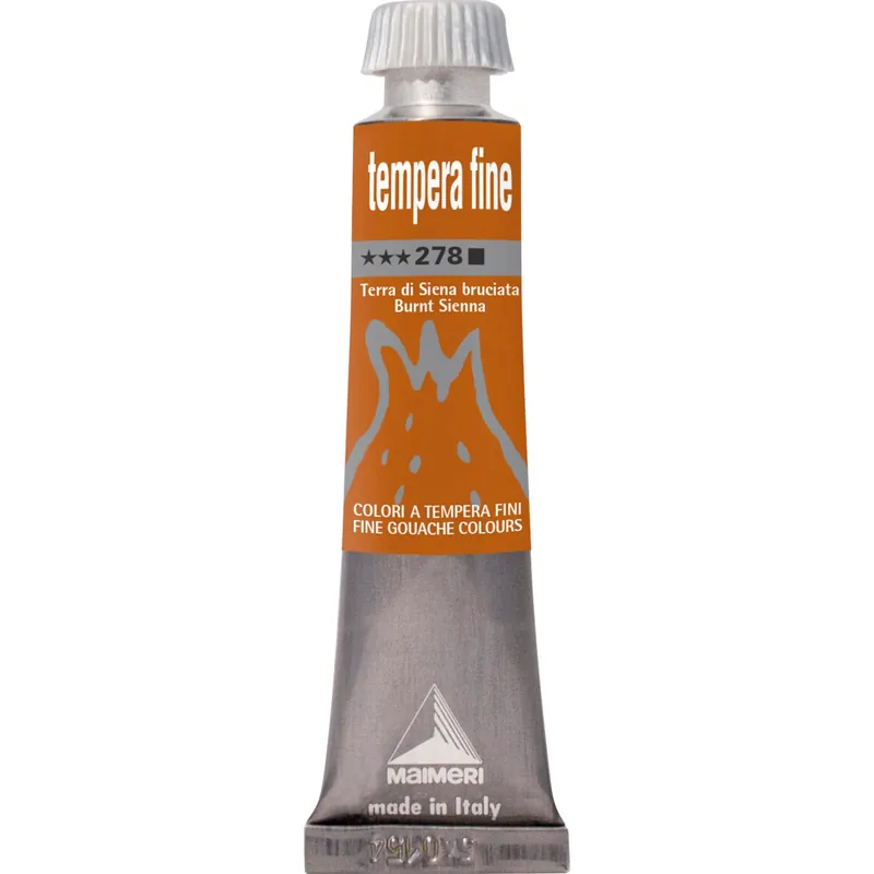 Colore tempera fine terra di Siena bruciata 20 ml