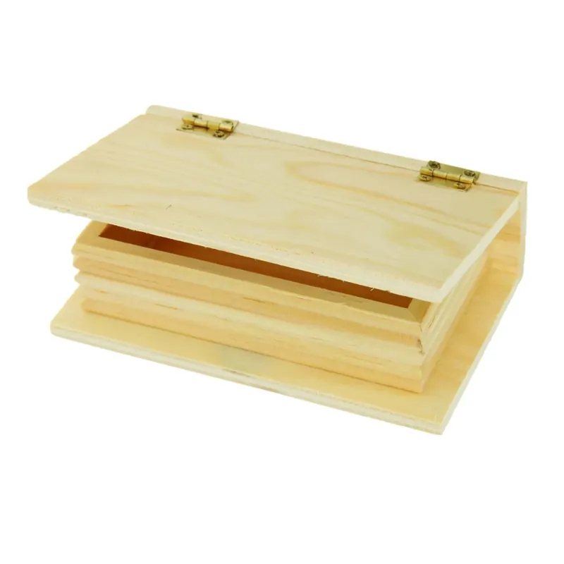 Scatola libro in legno piccola 13,5x8,5x4 cm