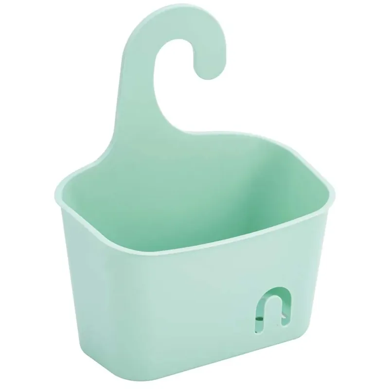 Cesto portaoggetti in plastica appeso 20x9x25 cm verde