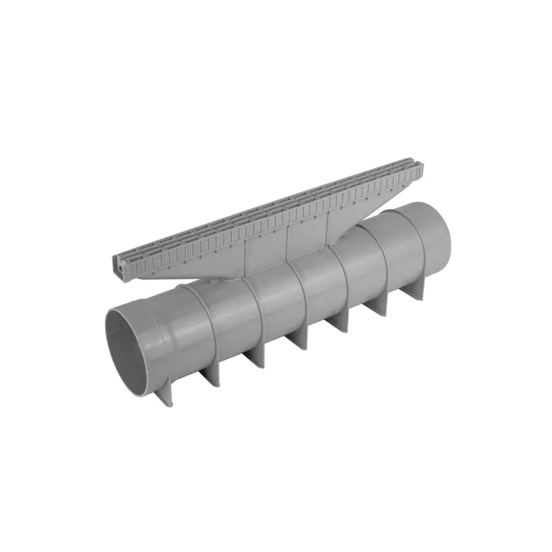 Griglia per scolo acqua piovana con tubo di scarico 50 x 19,5 x 110 cm