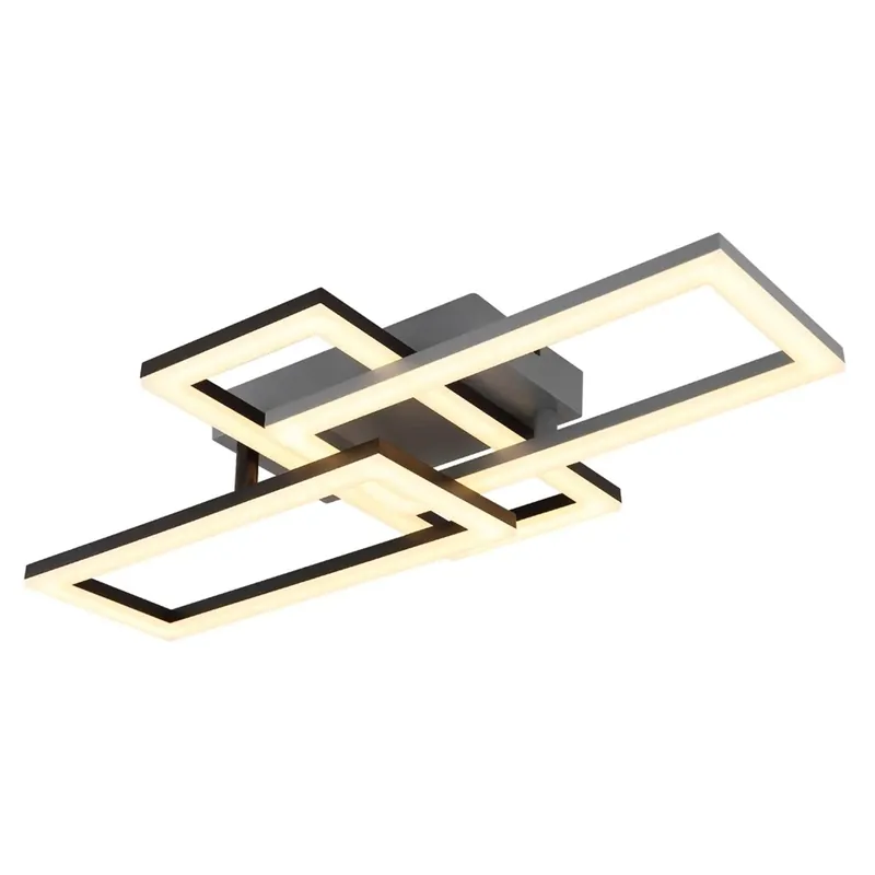 Plafoniera LED Sapena 1200 lm bianco caldo 61,4x34x9,3 cm nero
