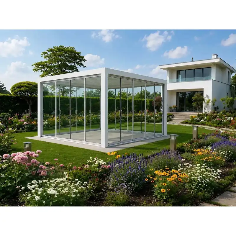 Vetrata scorrevole pergola Myara 4x2,5 m anodizzato