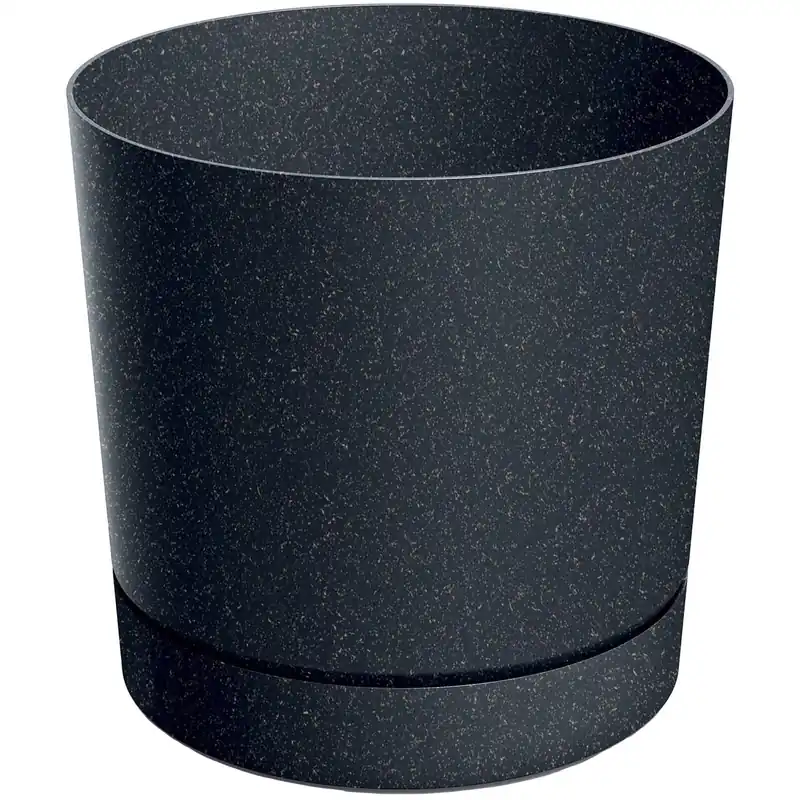 Vaso Eco Wood in plastica 13x12 cm Antracite