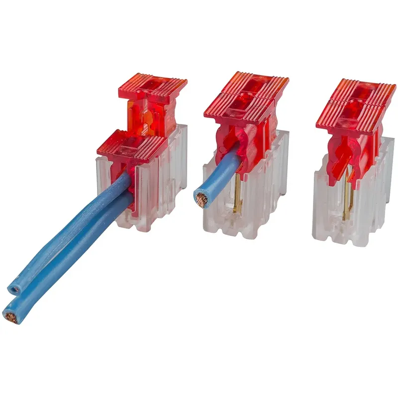 Morsetti per 4 cavi unipolari sezioni 1,5 mm² e 2,5 mm² rosso 3 pz