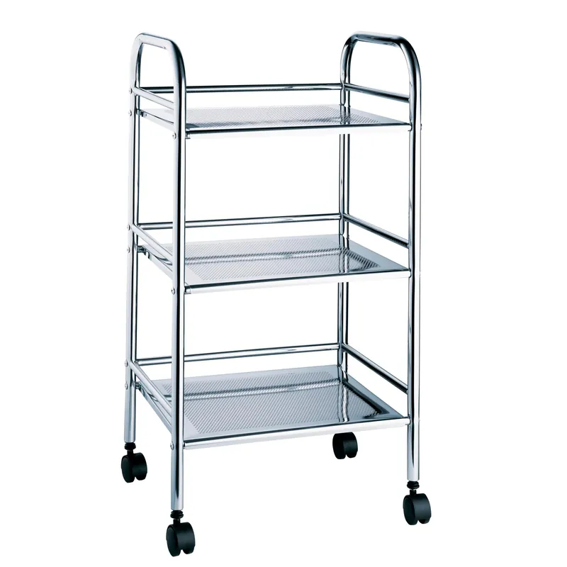 Carrello da bagno CMI Culebra 3 ripiani in metallo cromato