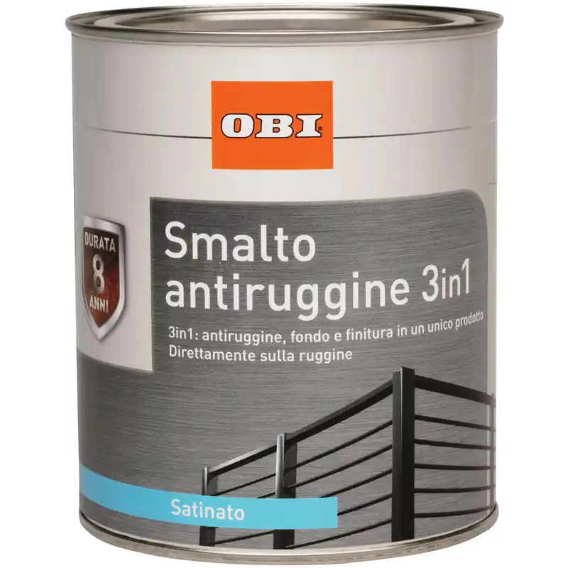 Smalto antiruggine 3 in 1 grigio argento satinato 375 ml