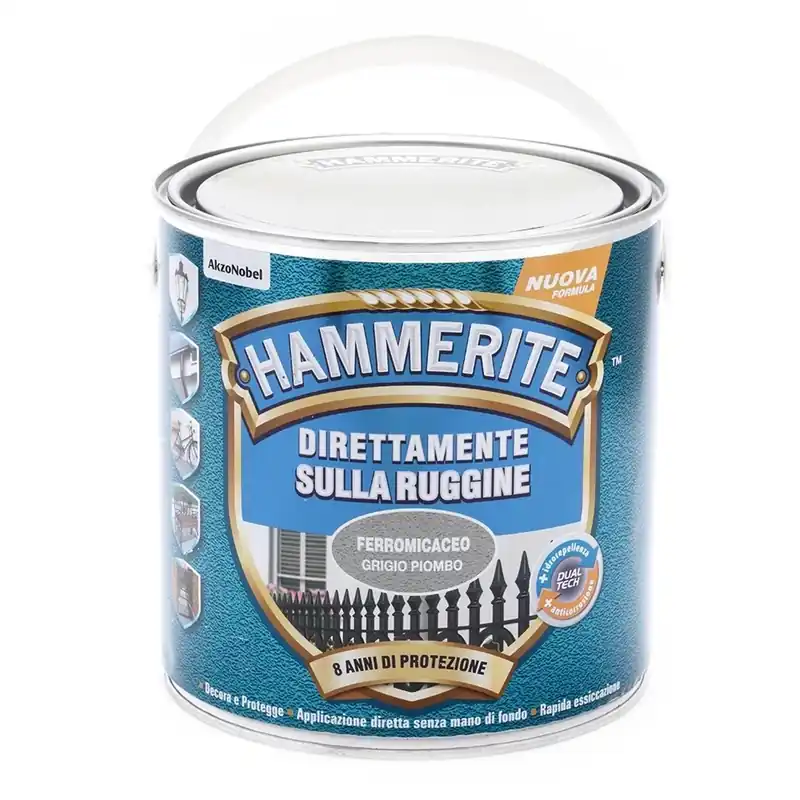 Smalto a solvente ferromicaceo Hammerite grigio piombo 2,5 l