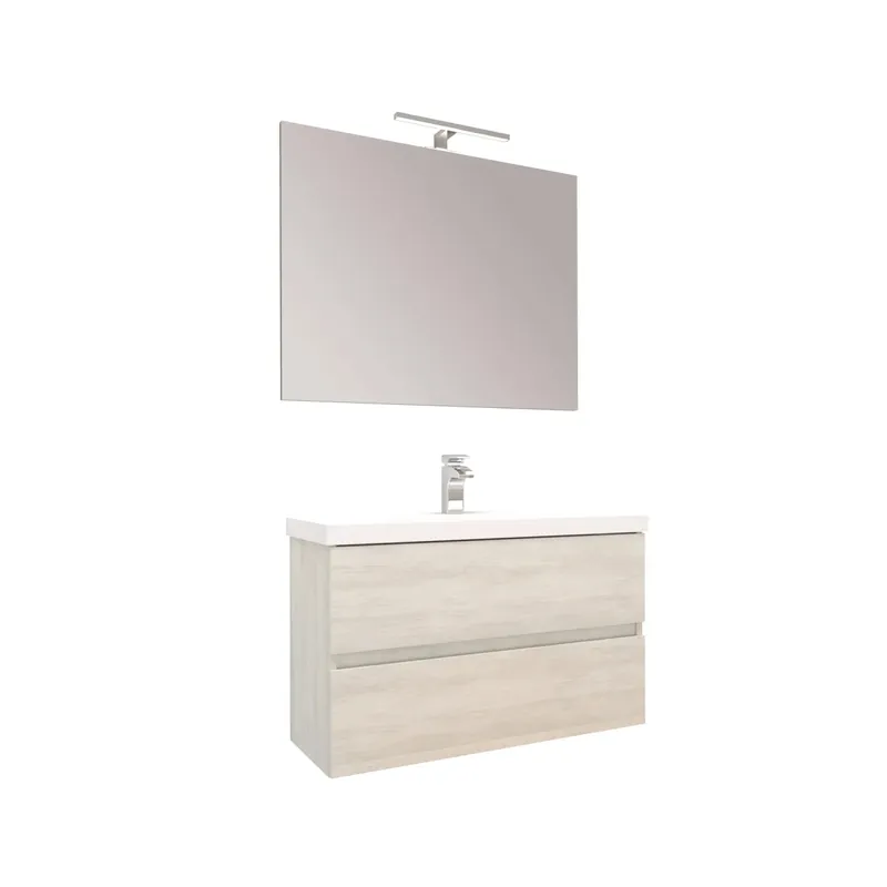 Mobile bagno base lavabo sospeso 80x39 cm bianco larice