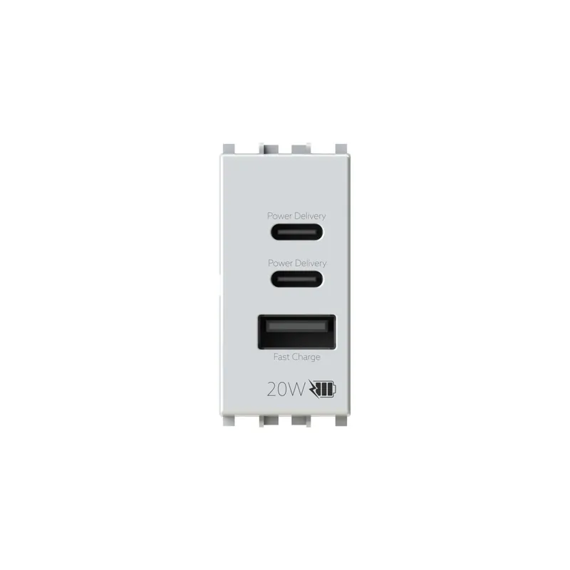 Presa USB 4BOX CCA 20W per Vimar® Plana™ bianco