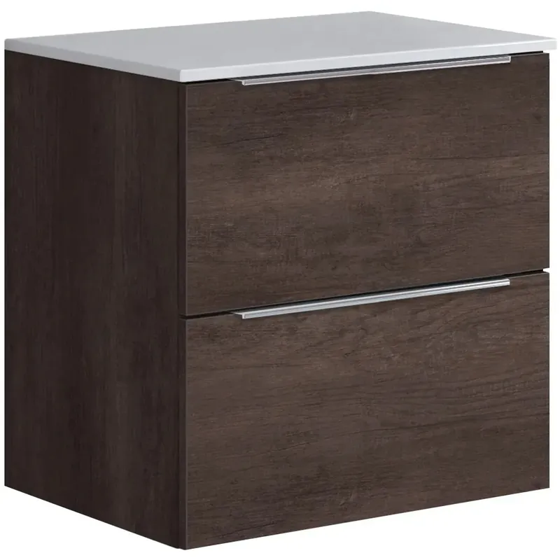 Mobile bagno cassettiera Bali con 2 cassetti 60x60x45 cm rovere scuro