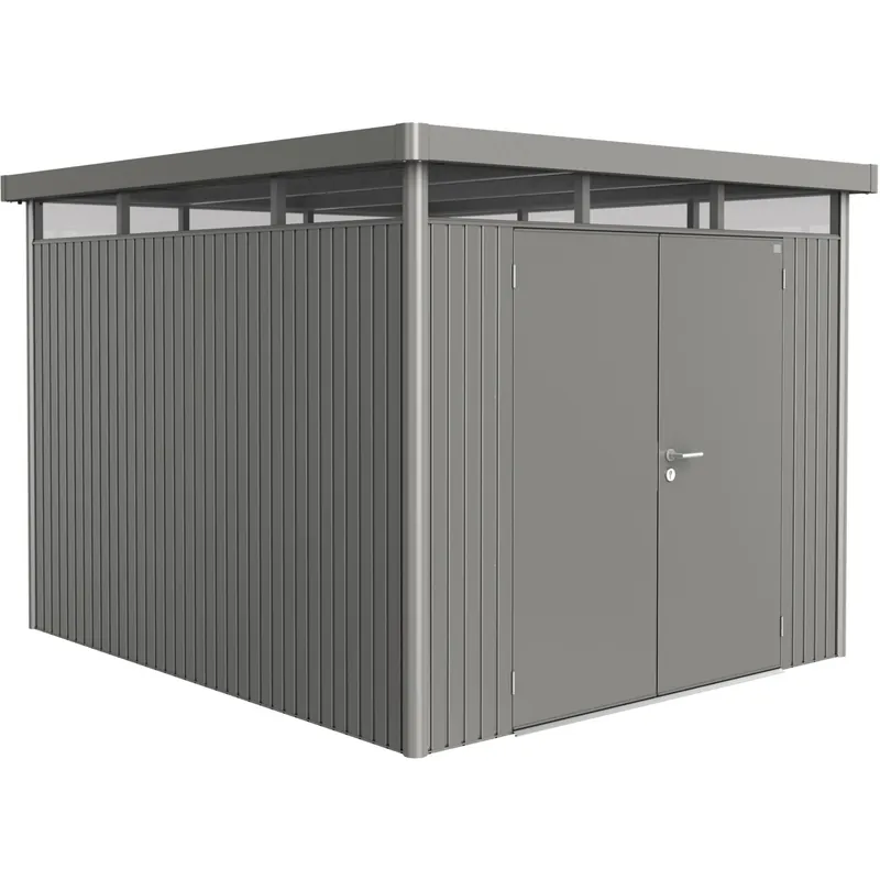 Casetta da giardino Biohort metallo HighLine sp. 0,5 mm quarzo 7,6 m² 2 p.