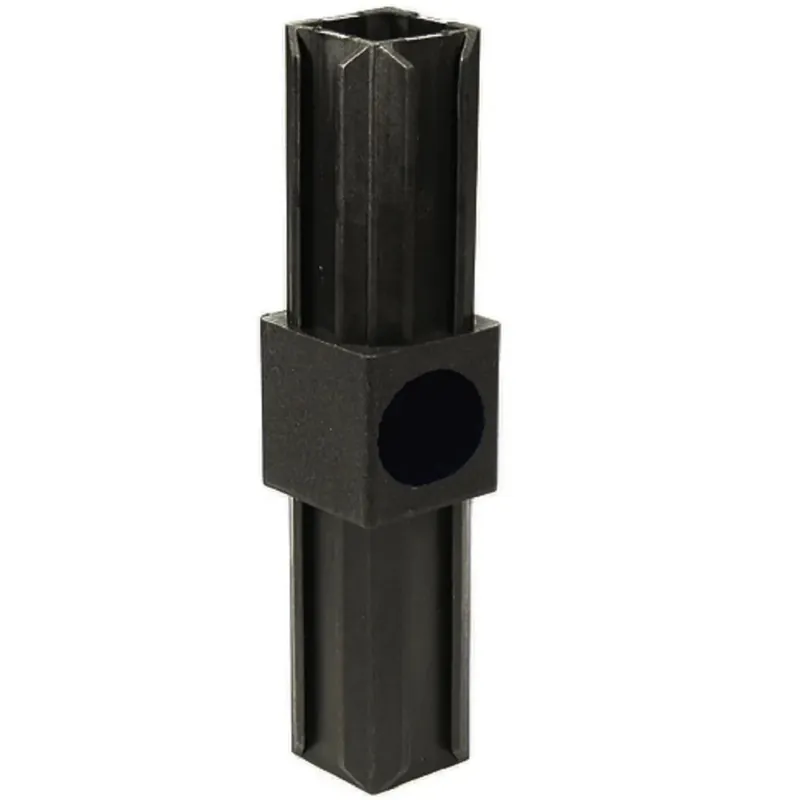 Connessione 2 vie per tubi quadrati in pvc 20x20 mm nero