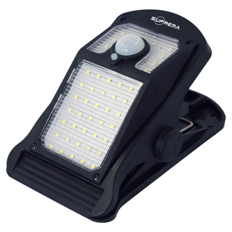LANTERNA SOLARE A CLIP 250lm 4000K CON SENSORE DI MOVIMENTO E RICARICA SOLARE/USB
