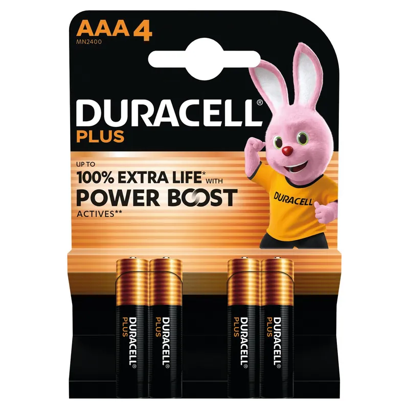 BATTERIE DURACELL MINISTILO AAA LR03 OPTIMUM AD ALTE PRESTAZIONI CONFEZIONE 4 PZ