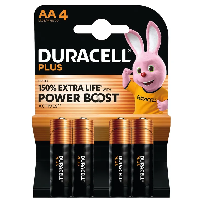BATTERIE DURACELL STILO AA LR6 OPTIMUM AD ALTE PRESTAZIONI CONFEZIONE 4 PZ