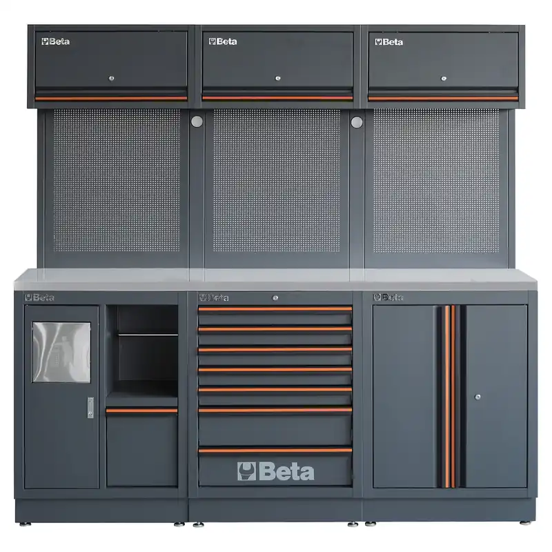 SISTEMA ARREDAMENTO PROFESSIONALE BETA C45PRO 2.0 AX PIANO INOX 204x64,5x200 cm (LxPxH)