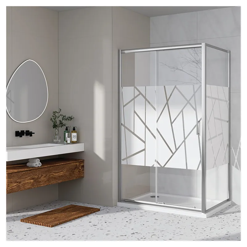 PORTA DOCCIA GATE SCORREVOLE 120cm LATO FISSO 80cm H190 VETRO 6mm SERIGRAFATO PROFILO CROMO