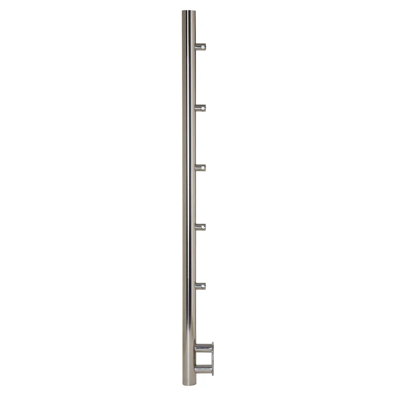 MONTANTE ANCORAGGIO A PARETE INOX 316 LUCIDO Ø 42,4 mm H 1200 mm PER 5 TONDINI Ø 12 mm