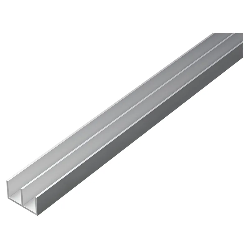 PROFILO DOPPIA U ALLUMINIO ANODIZZATO 10x20x10x1 mm 1 m ARGENTO