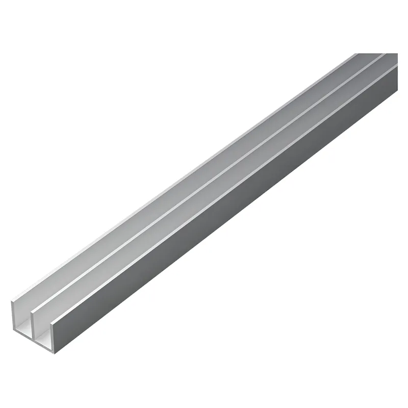 PROFILO DOPPIA U ALLUMINIO ANODIZZATO 12x16x12x1 mm 1 m ARGENTO
