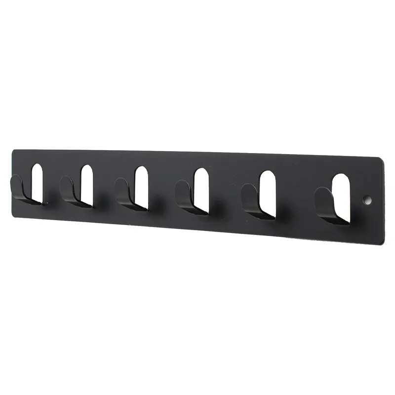 APPENDIABITI 6 GANCI IN ACCIAIO NERO 300x50x21 mm