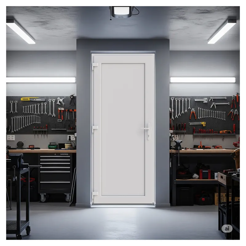 PORTA PVC BIANCO TIRARE SINISTRA CON SOGLIA 90x210 cm (LxH)