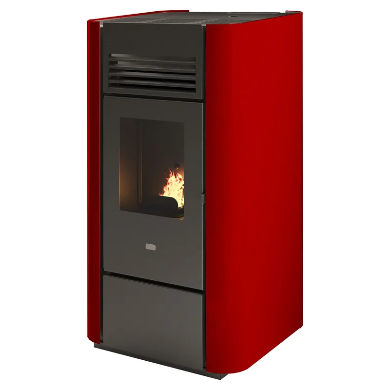 STUFA PELLET AD ARIA PUNTOFUOCO DELIA 2 8 kW ROSSA CON TELECOMANDO