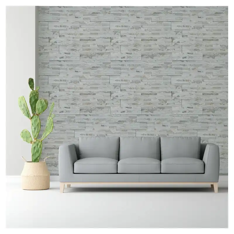 PLACCHETTA PIETRA NATURALE GOLDEN WHITE 10x40x0,8 cm - 1,5 cm 12 PEZZI 4 LISTE