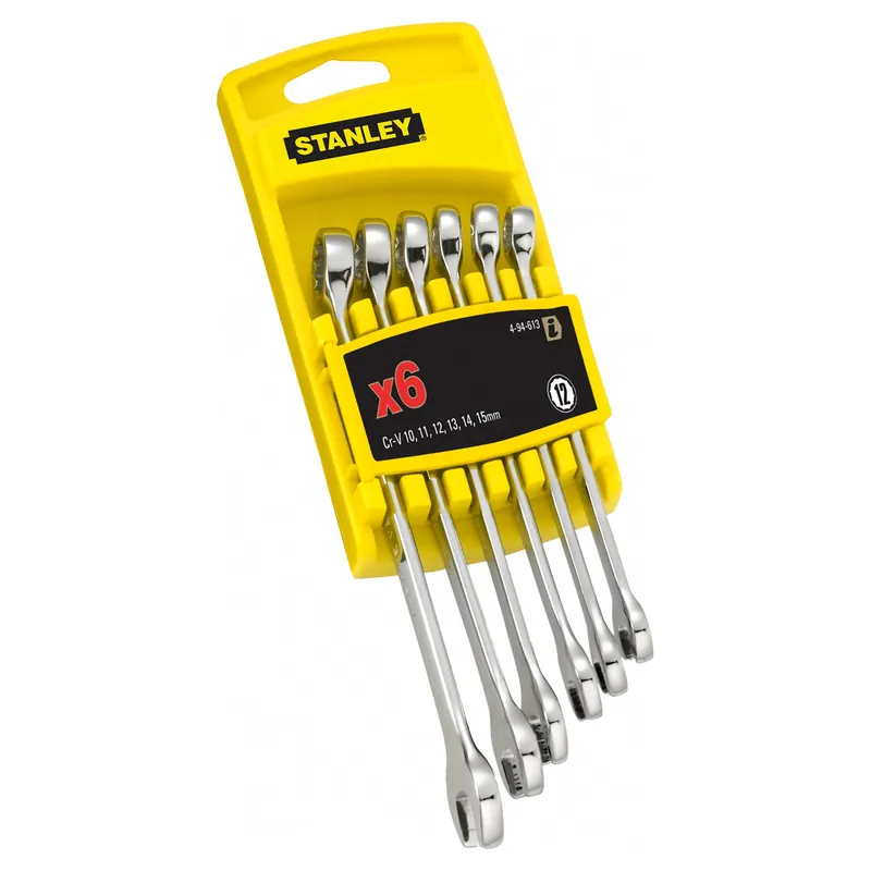 SET 6 CHIAVI STANLEY COMBINATE DA 10 mm A 15 mm CHROME VANADIUM CON SUPPORTO IN PLASTICA