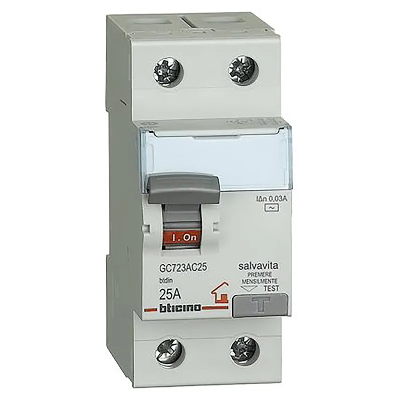 MAGNETOTERMICO DIFFERENZIALE 1P+N 25A F BTICINO 2 MODULI TIPO F