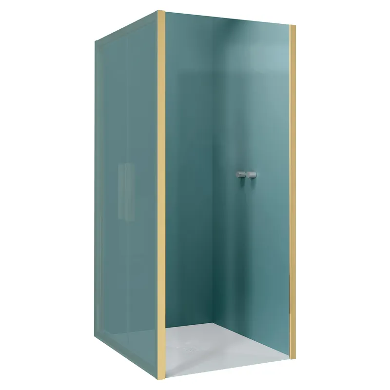 LATO FISSO ITALIA 87-89 cm H 195 cm VETRO TRASPARENTE 6 mm PROFILI ORO SPAZZOLATO