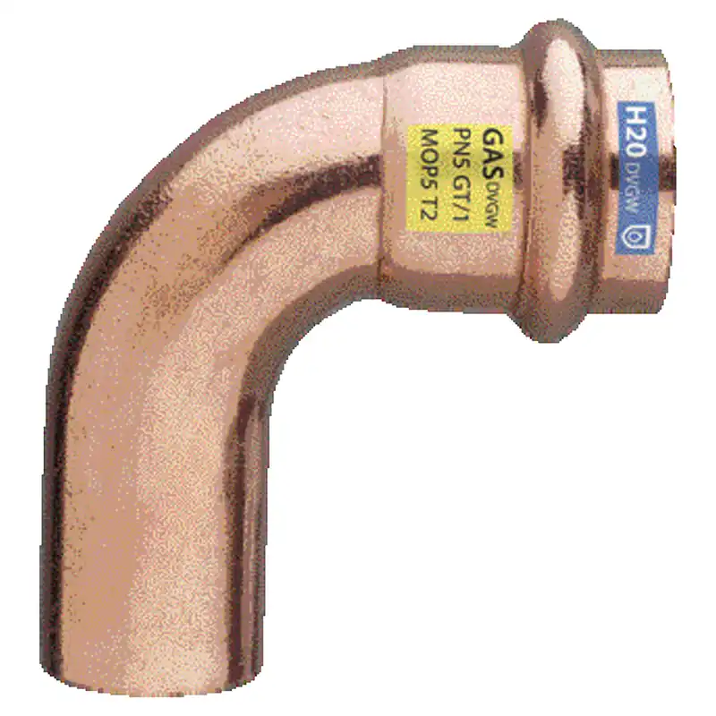 CURVA 90° BQ-PRESS FRABO IN RAME MF Ø 12 mm CONFORME ACQUA GAS PROFILO V