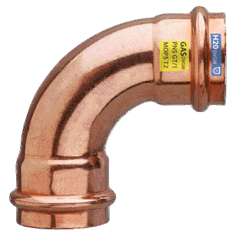 CURVA 90° BQ-PRESS FRABO IN RAME FF Ø 12 mm CONFORME ACQUA GAS PROFILO V