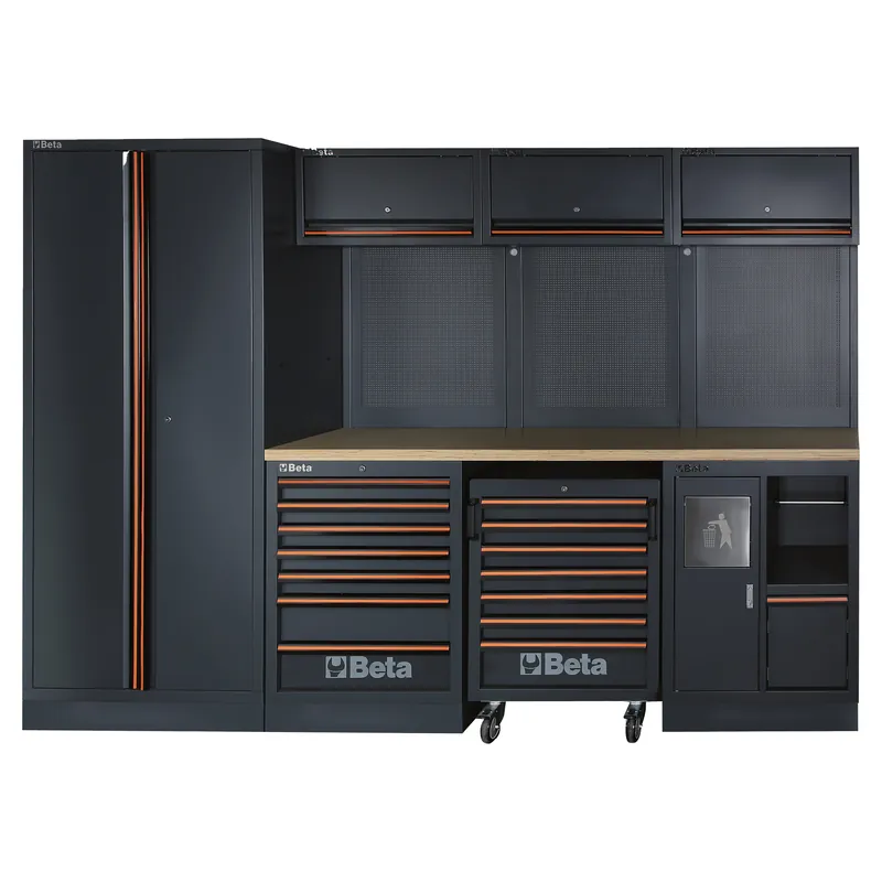 ARREDO PROFESSIONALE BETA C45PRO 2.0 W PIANO LEGNO E 268 UTENSILI 295,5x64,5x200 cm (LxPxH)