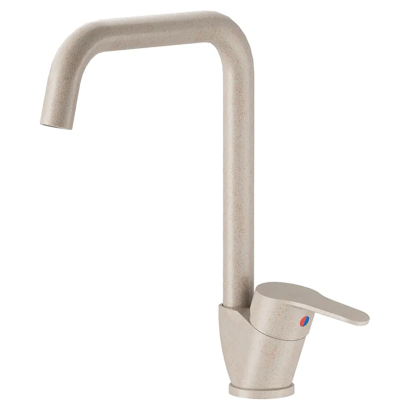 MISCELATORE LAVELLO TECOM TIMELESS AVENA CON BOCCA ALTA A SQUADRA CARTUCCIA Ø 40 mm