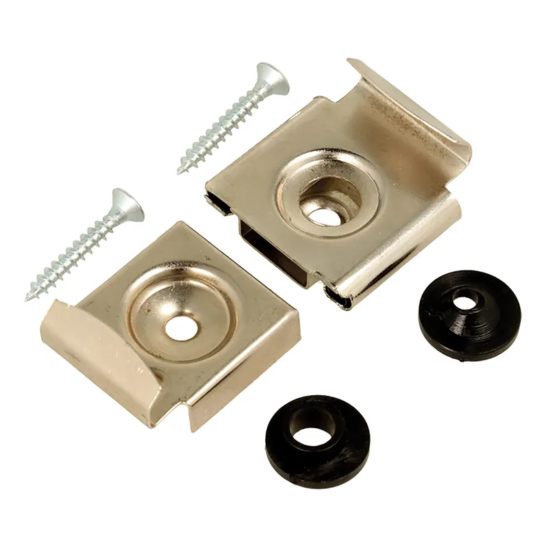 GANCI A MOLLA PER SPECCHIO ACCIAIO CROMATO 4 PEZZI