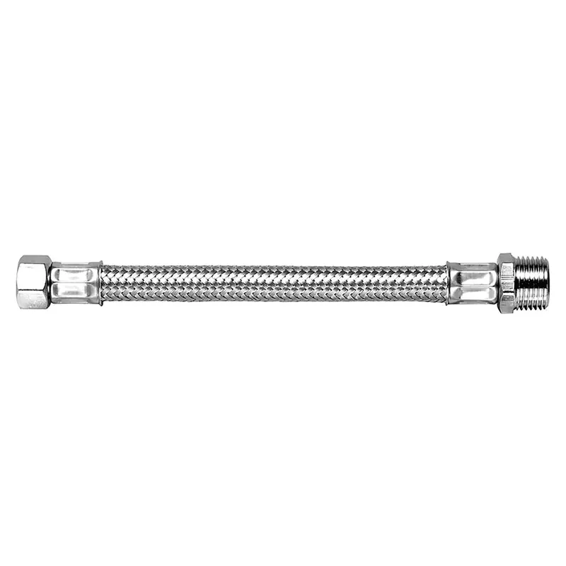 FLESSIBILE ACCIAIO INOX M1/2‘‘xF3/8‘‘ LUNGHEZZA 30 cm PORTATA 48 l/min