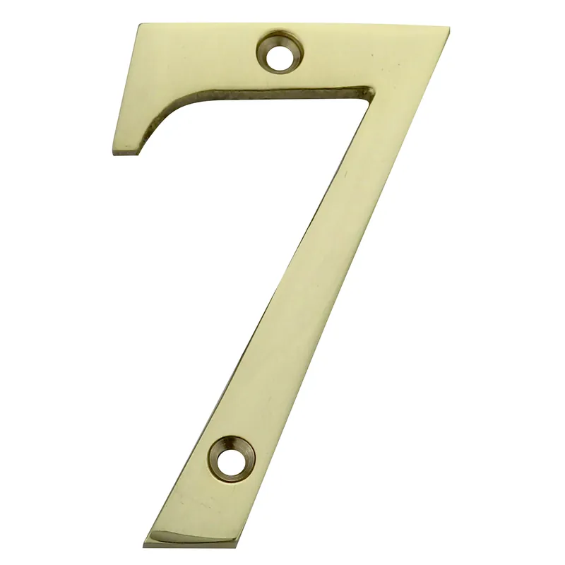 NUMERO INGLESE COTTALI ‘‘7‘‘ 75 mm OTTONE LUCIDO VERNICIATO