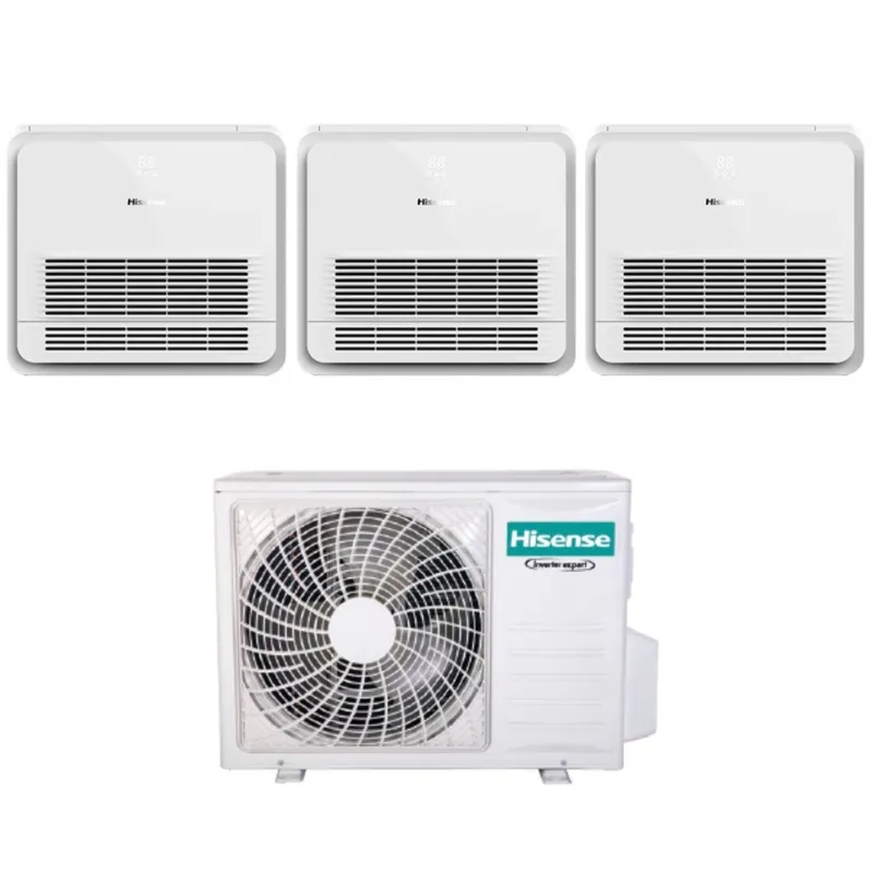 Climatizzatore Condizionatore Hisense Trial Split Console 9+9+9 con 3AMW52U4RJC R-32 Wi-Fi Optional Con Telecomando di Serie 9000+9000+9000