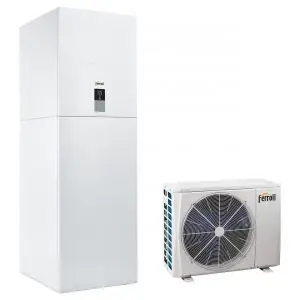 Pompa Di Calore Splittata Reversibile Aria-Acqua Inverter Ferroli OMNIA ST 3.2 12 Sistema con Integrazione Elettrica R-32 Monofase con Comando Incluso