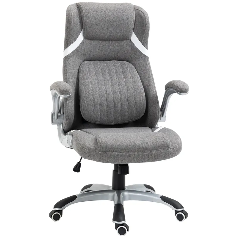 EASYCOMFORT Sedia da Ufficio Reclinabile in Tessuto Traspirante e Acciaio con Altezza Regolabile, 68x76x109-117 cm