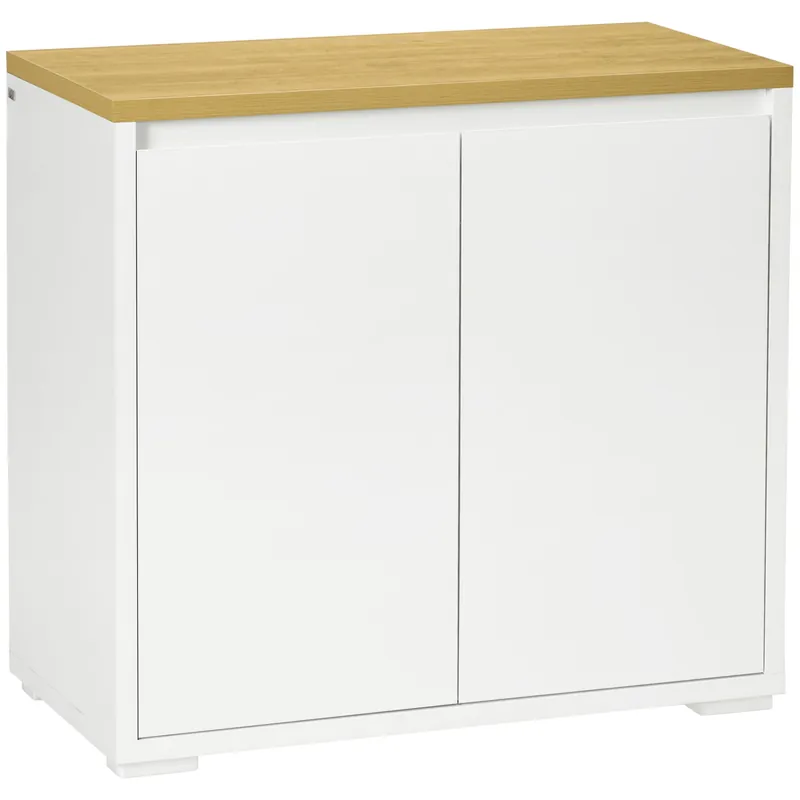 Easycomfort Mobile Multiuso con Armadietto a 2 Livelli in Truciolato e Ripiano regolabile, 80x37x75cm