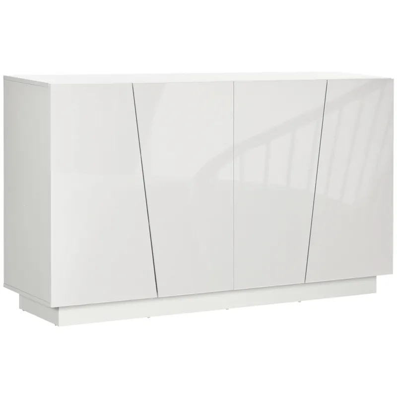 EASYCOMFORT Mobiletto Multiuso in Truciolato Bianco a 5 Livelli con Ripiano Regolabile su 3 Livelli, 150x40x88 cm