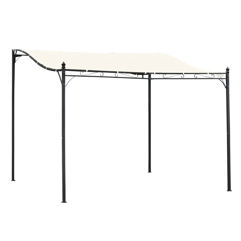 EASYCOMFORT Gazebo Tenda Parasole Con Telo in Poliestere, Crema, 297x297cm
