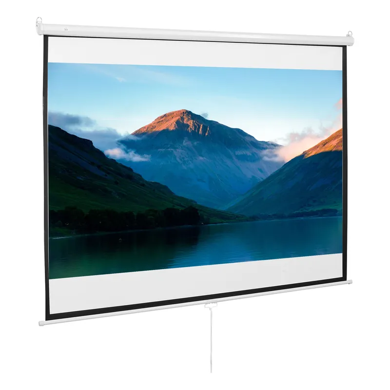 Easycomfort Schermo di Proiezione 100 Pollici Regolabile Ottimo Contrasto Tessuto Metallo 203 x 152 cm Bianco Nero