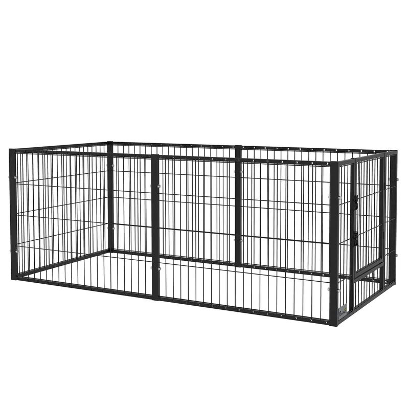 EASYCOMFORT Recinto per Cani di piccola taglia con 6 pannelli per esterni e Interni, 82.5-150x79x61cm Metallo