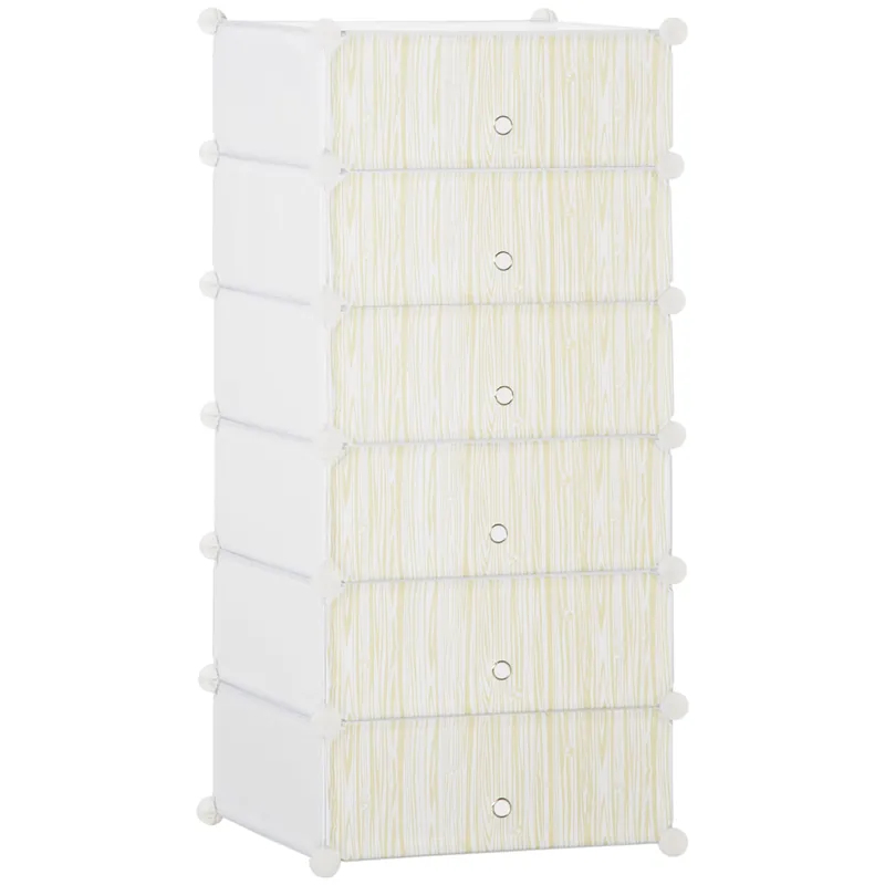 Easycomfort Mobile Scarpiera Modulare Salvaspazio, 6 Cubi 45x35x17 cm in Acciaio e PP, Bianco